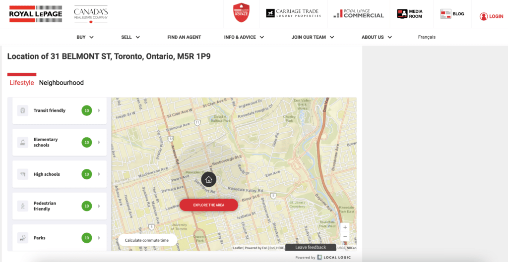 Royal LePage's location insights, powered by Local Logic