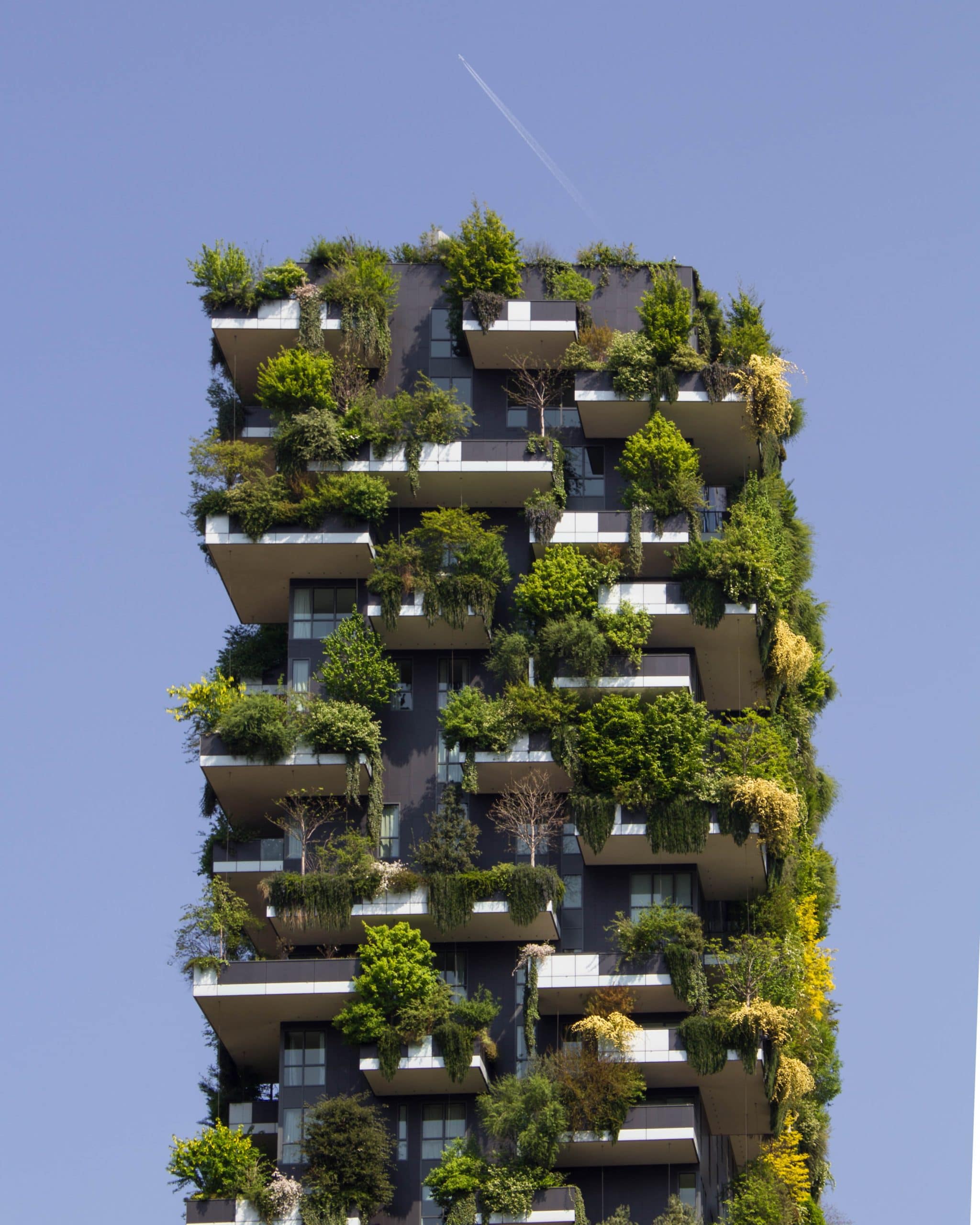 high-rise building with scaling greenery