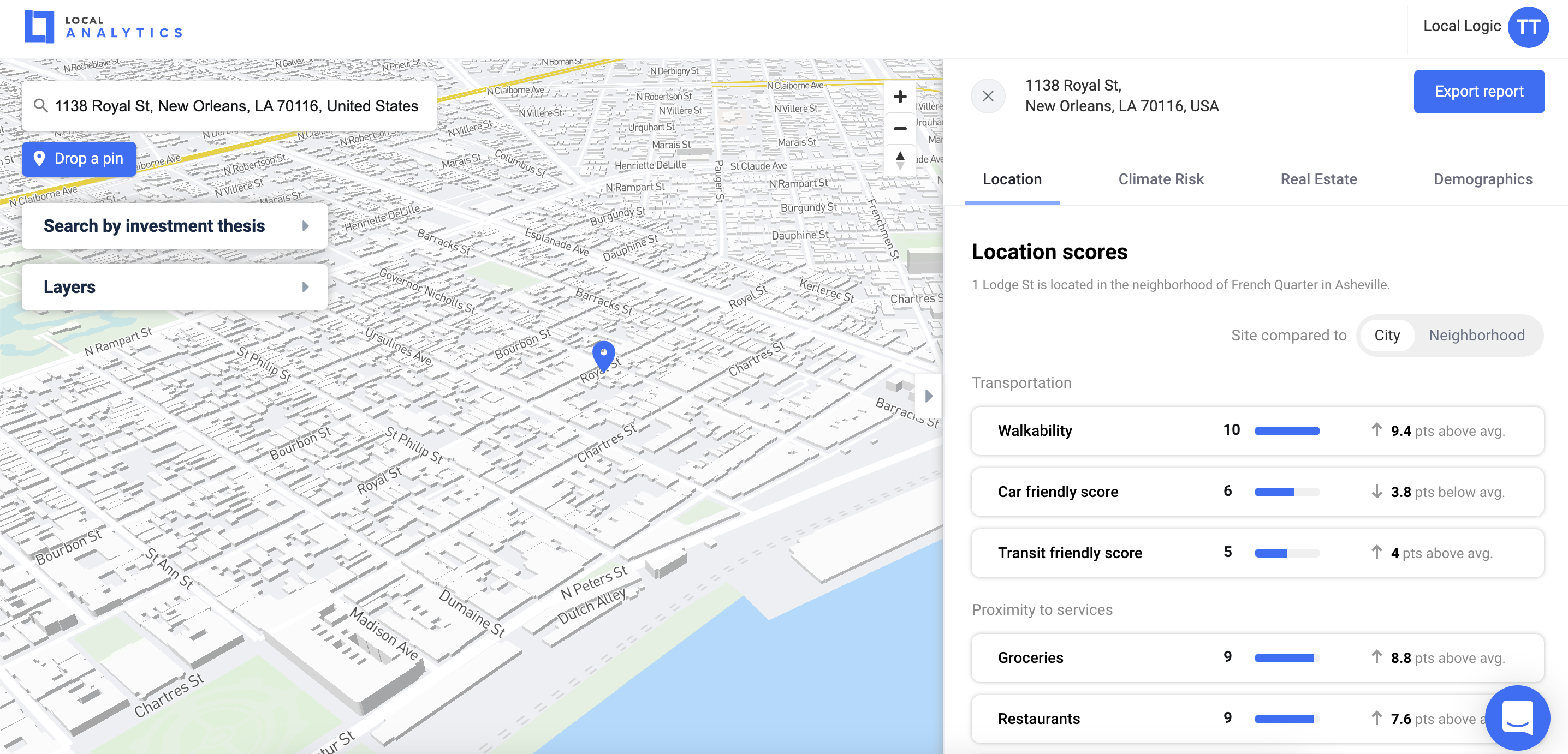 location analytics for lalaurie mansion 