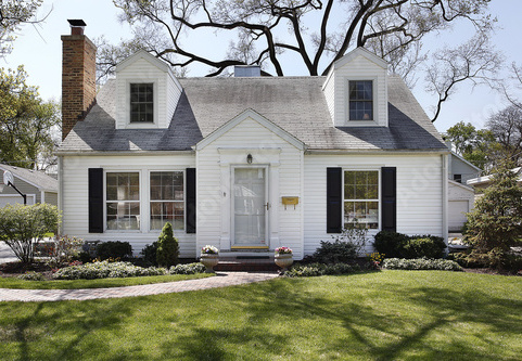 white single family home