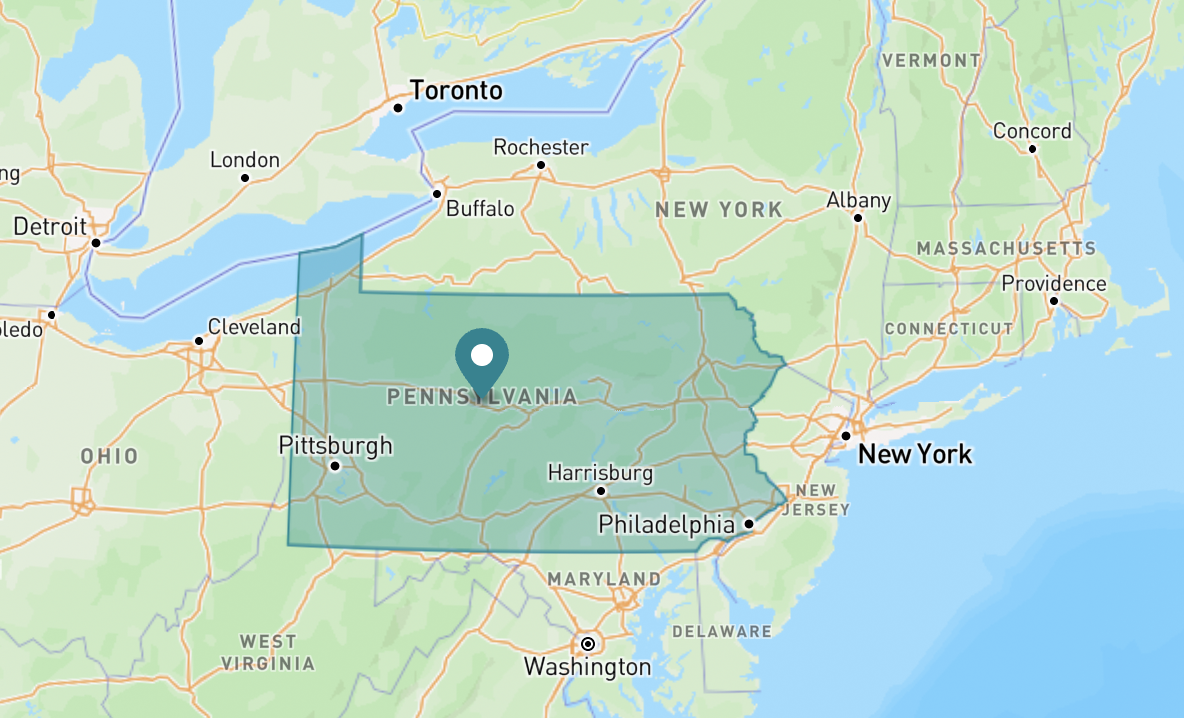 Map of Pennsylvania state