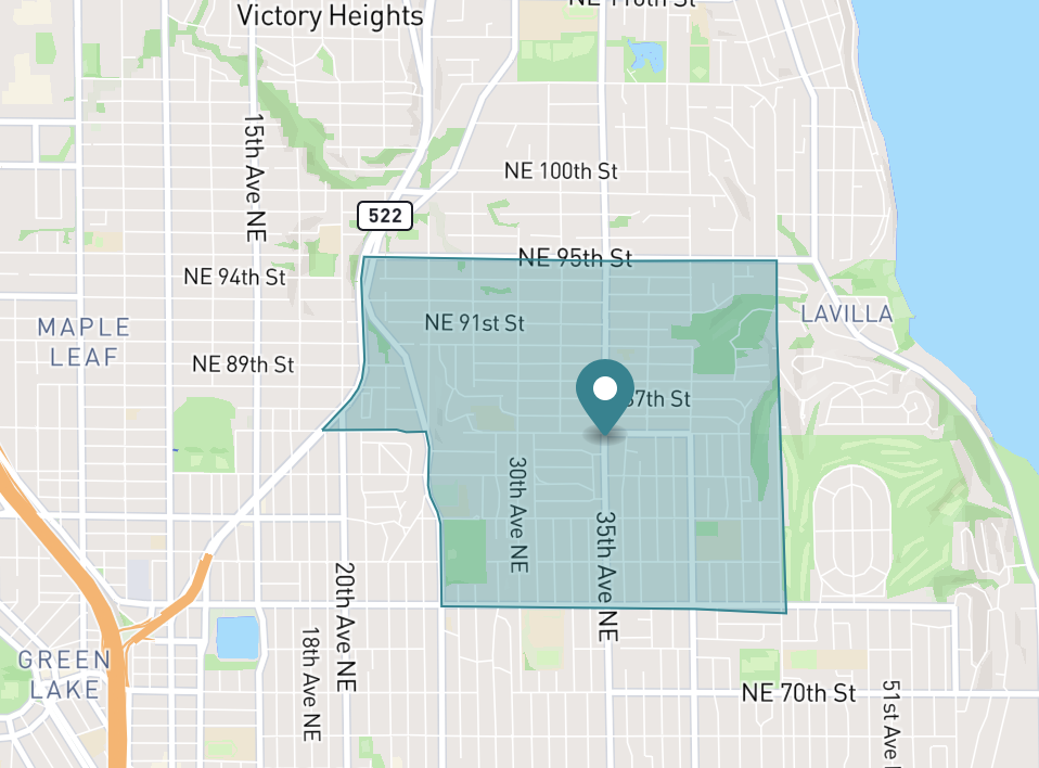 Map of Wedgwood neighborhood in Seattle, Washington
