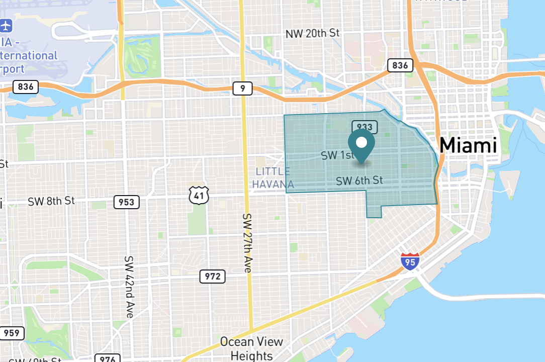 Map of Little Havana in Miami, Florida