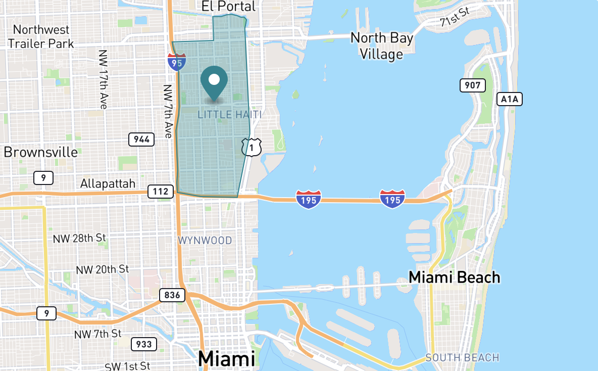 Map of Buena Vista in Miami, Florida