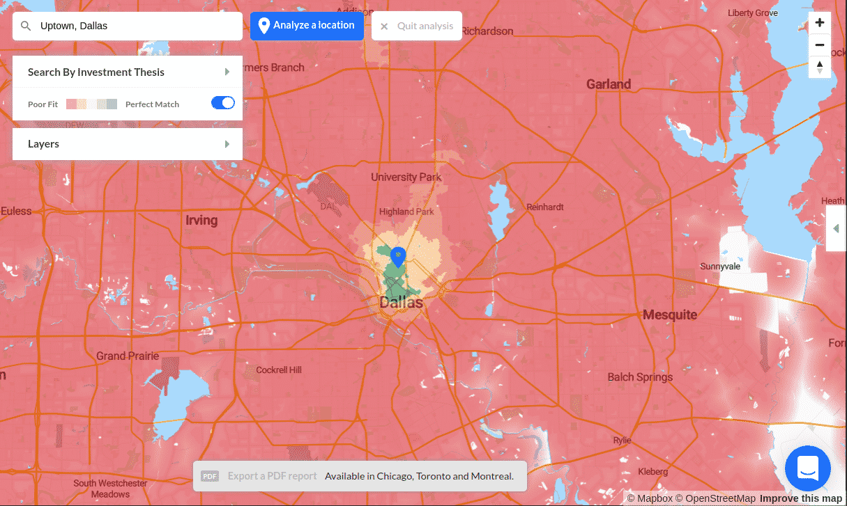 dallas texas heatmap