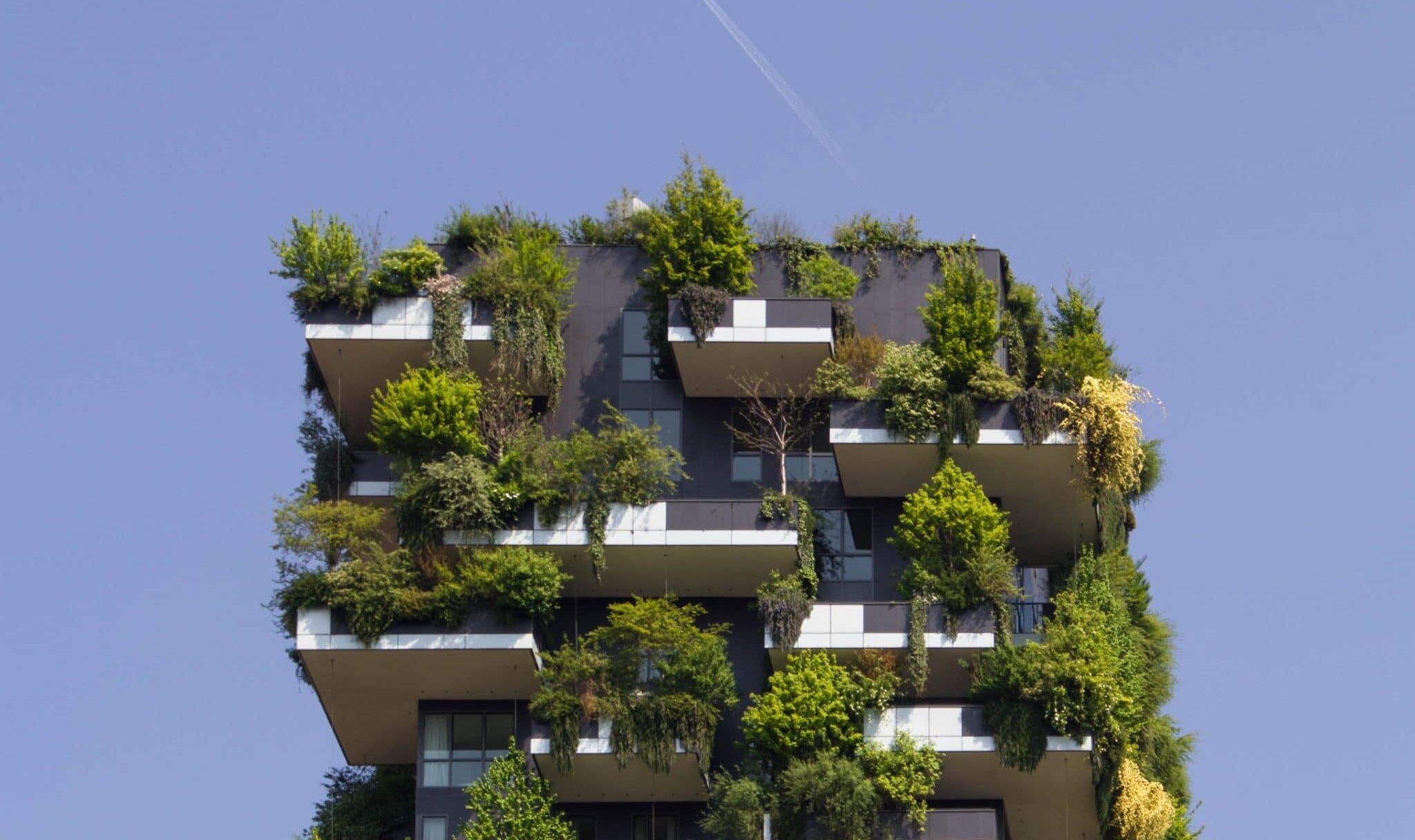 high-rise building with scaling greenery