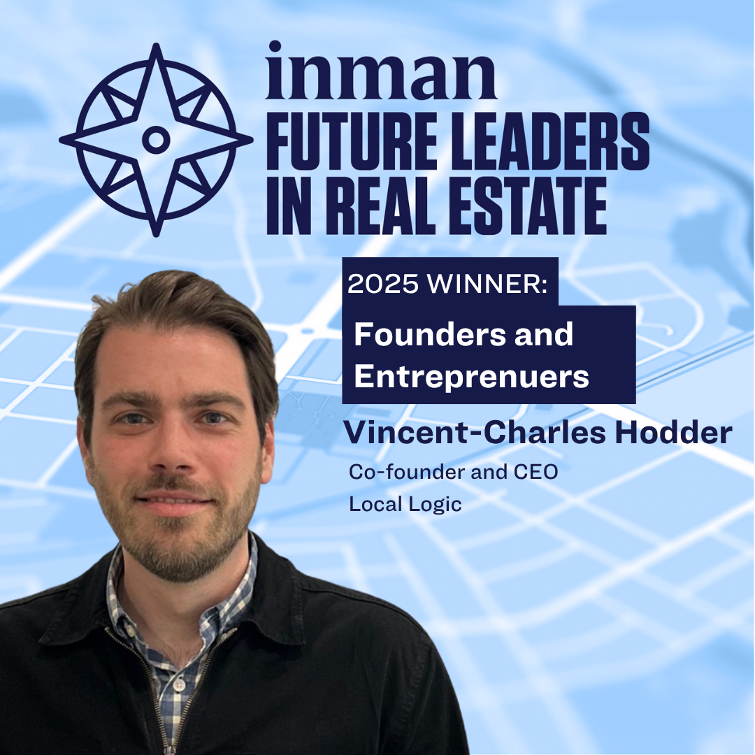 Vincent-Charles Hodder, CEO and co-founder at Local Logic, is named one of Inman's 2025 Future Leaders in Real Estate