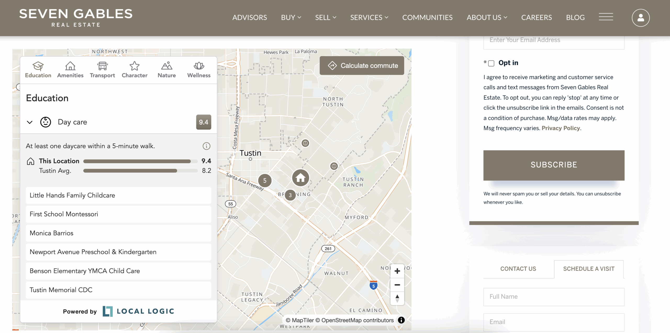 Local Content by Local Logic on Seven Gables Real Estate website