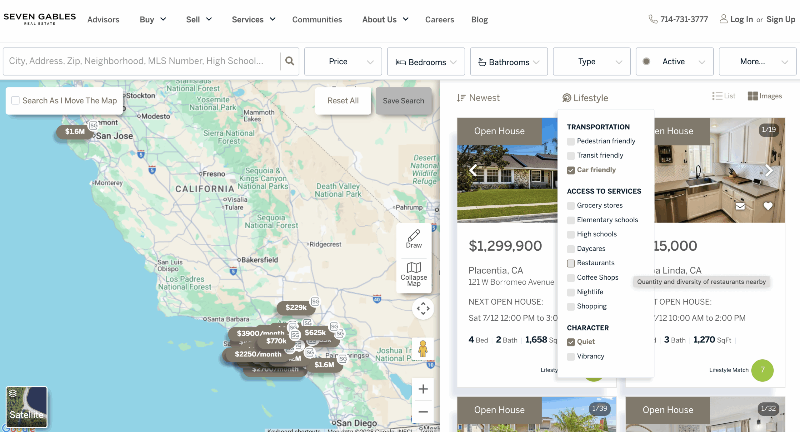 Local Search by Local Logic on Seven Gables Real Estate website