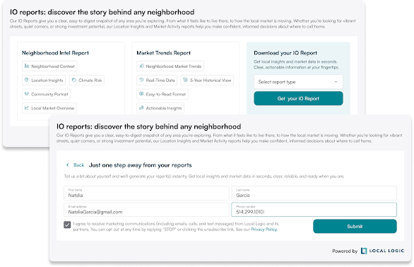 Example of Local Logic's Lead Gen Solution for Real Estate