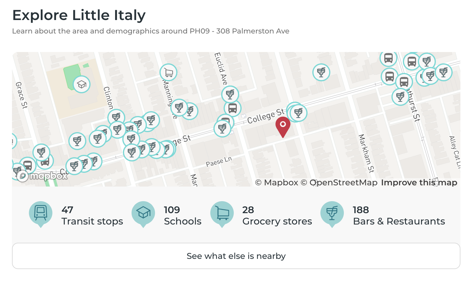 An example of Local Logic's Points of Interest API as implemented by myAbode