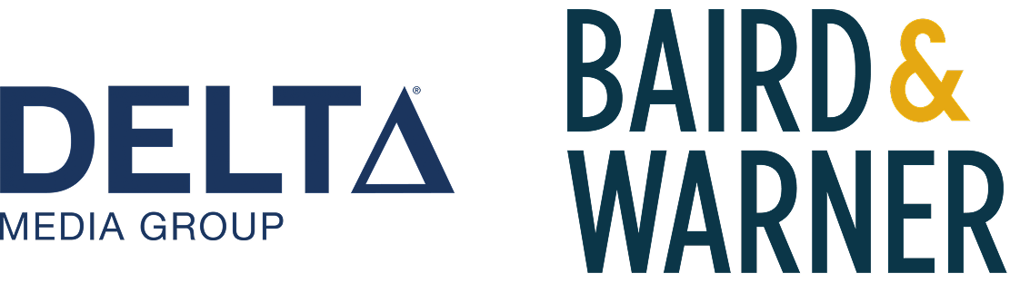 Logos for Delta Media Group and Baird & Warner
