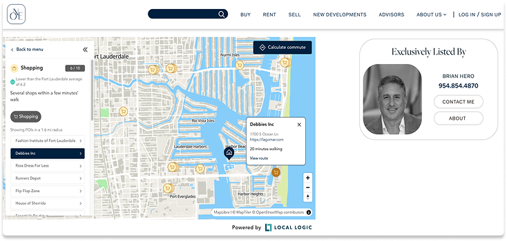 Local Logic's Local Content widget as implemented by ONE Sotheby's International Realty on their listings