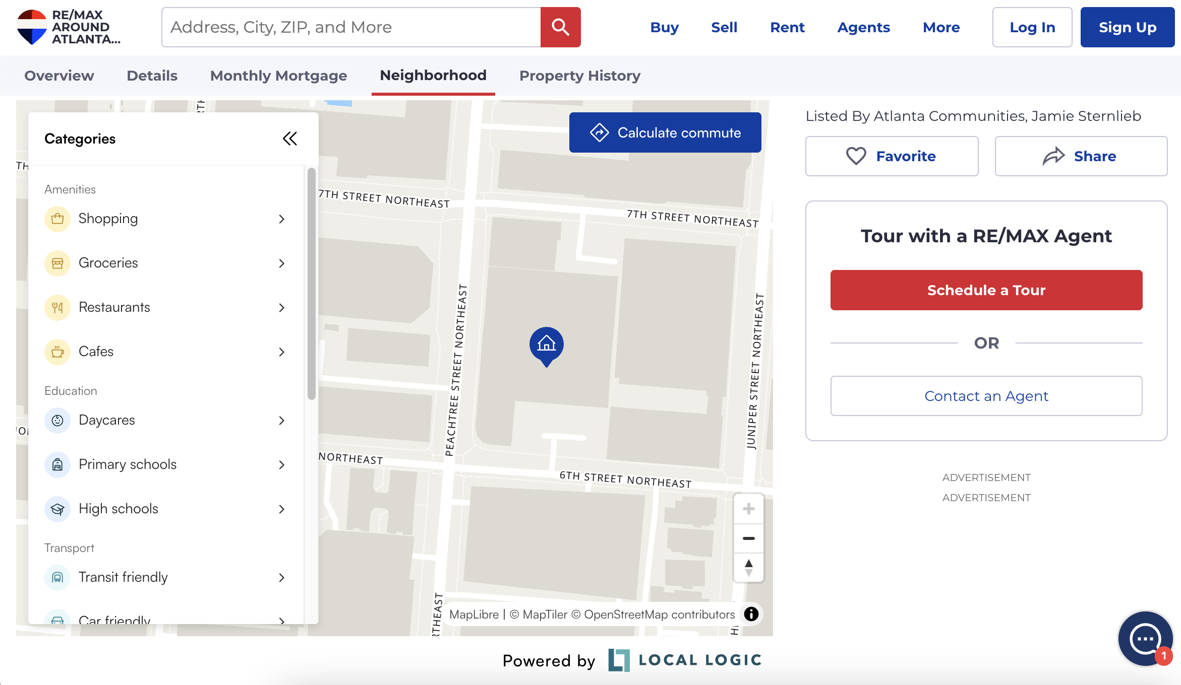 Local Logic's Local Content widget as implemented by RE/MAX on their listings