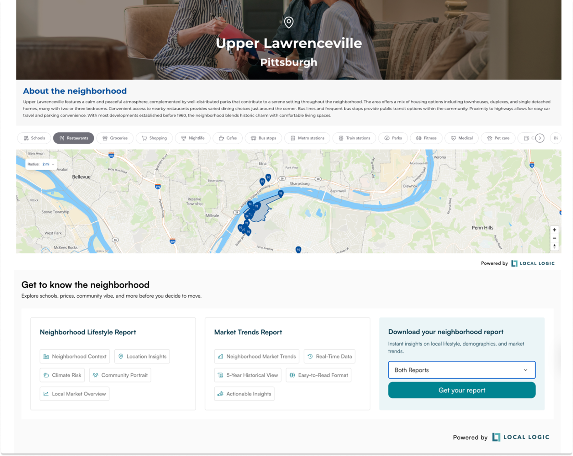 Local Logic's Lead capture in a horizontal layout