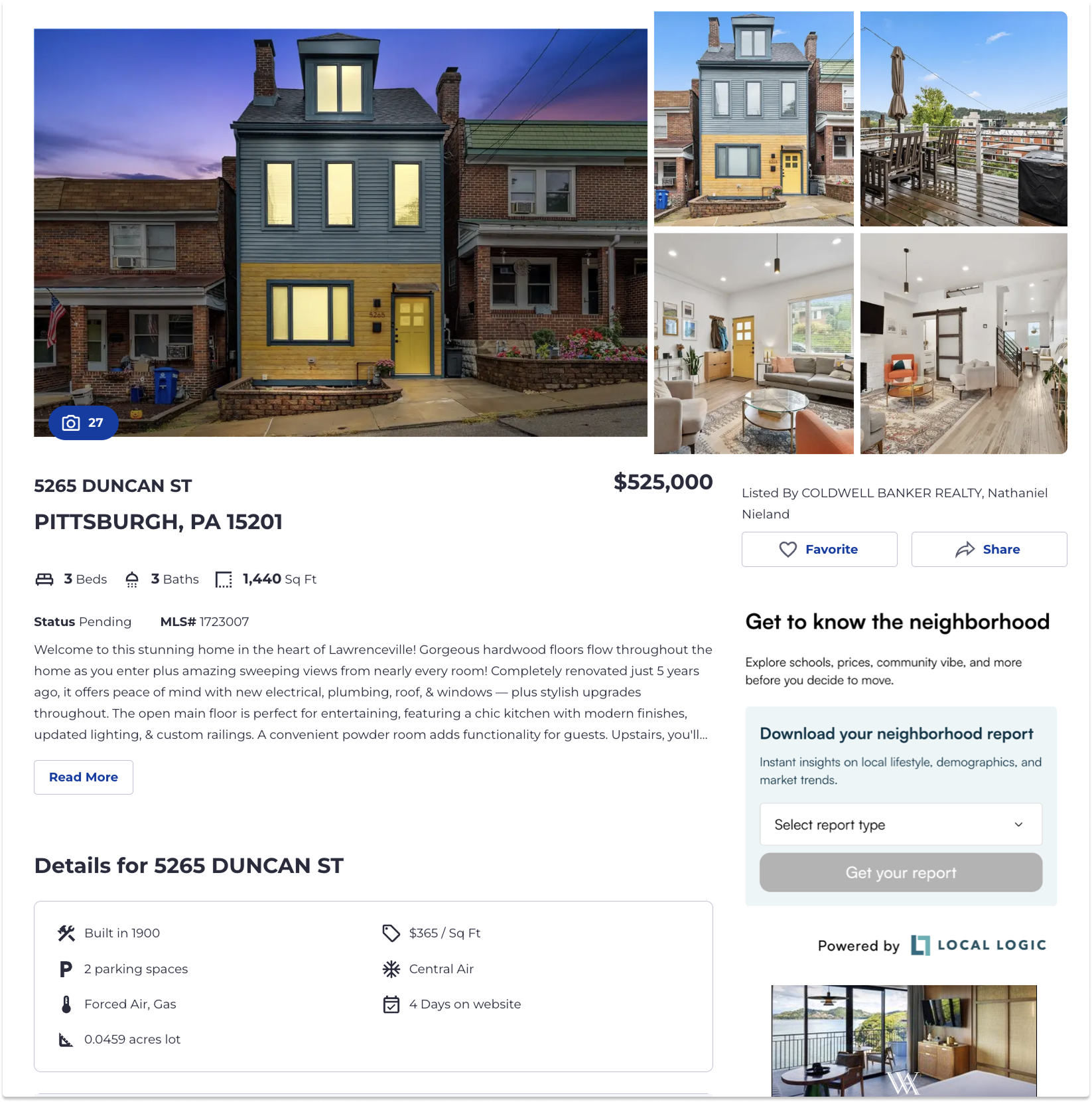 Local Logic's Lead capture in a vertical layout