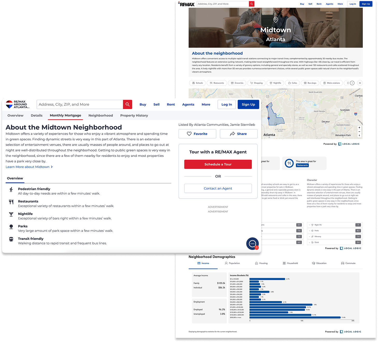 Local Logic's NeighborhoodWrap widget as implemented by RE/MAX on their listings