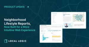 Screenshots of Local Logic's new webview of its Neighborhood Lifestyle Reports